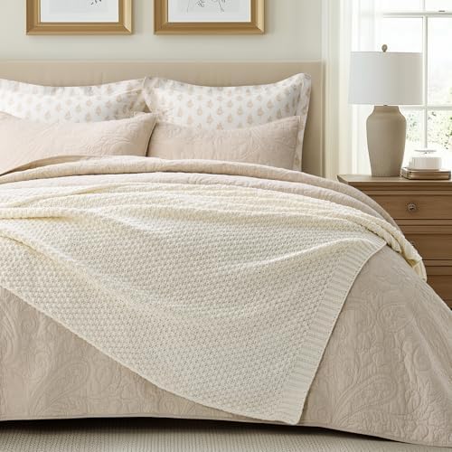 EVERGRACEHOME Chunky Chenille Knit Throw Blanket, 60 x 80, Ivory White - Image 2
