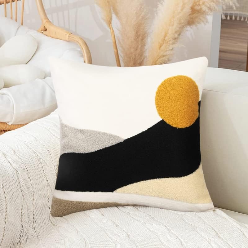 Merrycolor Boho Sun Throw Pillow Covers 18 X 18 Textured Mid Century Modern - Image 2