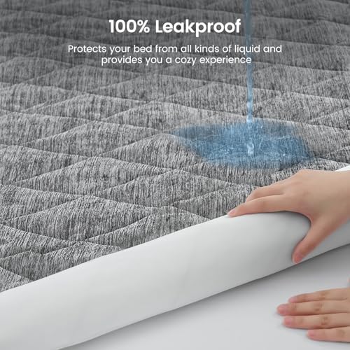 Cozy Bliss Cooling Mattress Pad Full, Waterproof Mattress Topper - Image 3