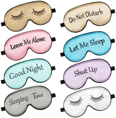 Geyoga 8 Pack Silk Funny Sleep Masks by Geyoga