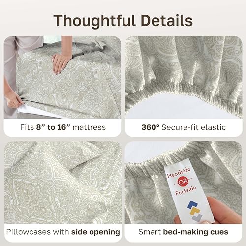 California Design Den Soft 100% Cotton Queen Size Sheets Deep Pocket - Image 5