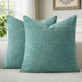a moment Teal Chenille Throw Pillow Covers 16x16 Inch Pack of 2 Modern by amoment
