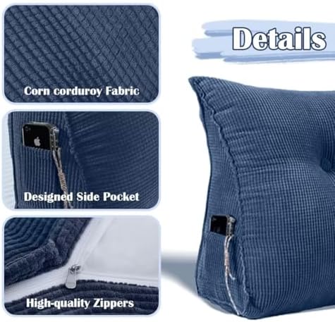 Large Triangular Headboard Wedge Bed Rest Reading Pillow Backrest Positioning - Image 3