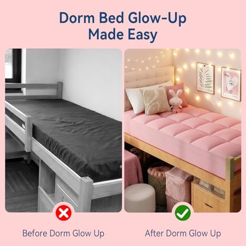 ELEMUSE Pink Twin XL Mattress Topper - Image 3