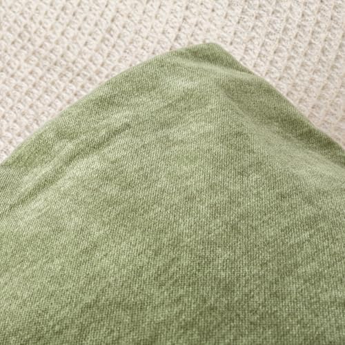 JoraLion Chenille Lumbar Pillow Covers 14x24 inch Olive Sage Green - Image 2