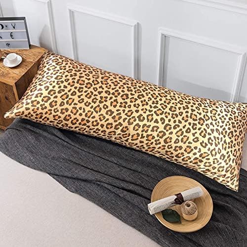 Glod Leopard Print Satin Body Pillow Cover, 20x54 Cheetah Pillow Case - Image 7