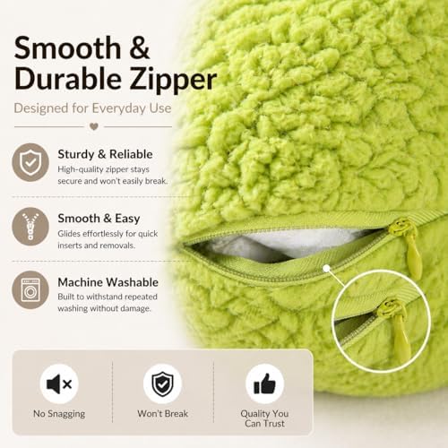 REAFORT Sherpa Body Pillow Cover 21"x54", Zipper Closure - Image 7
