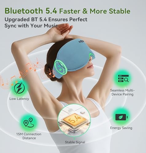 LC-dolida Bamboo Cotton Weighted Bluetooth Sleep Masks, 3D Weighted Sleep Masks - Image 4