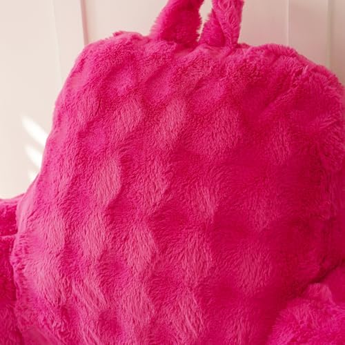 Faux Fur Reading Pillow for Sitting in Bed, Large Backrest Bed Pillow - Image 5