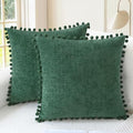 CaliTime Decorative Couch Throw Pillow Covers 16 X 16 Inches Dark Green by CaliTime