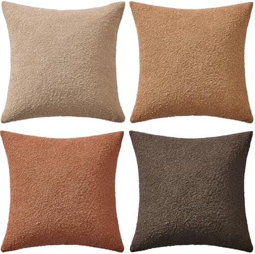 MIULEE Fall Decorative Boucle Throw Pillow Covers 18x18 Rustic Set of 4 - Image 7