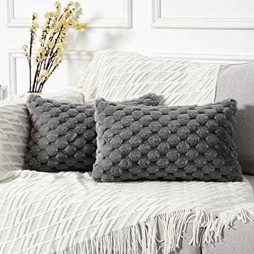 Yaertun Pack of 2 Super Soft Cozy Lumbar Decorative Throw Pillow Covers Fuzzy by YAERTUN