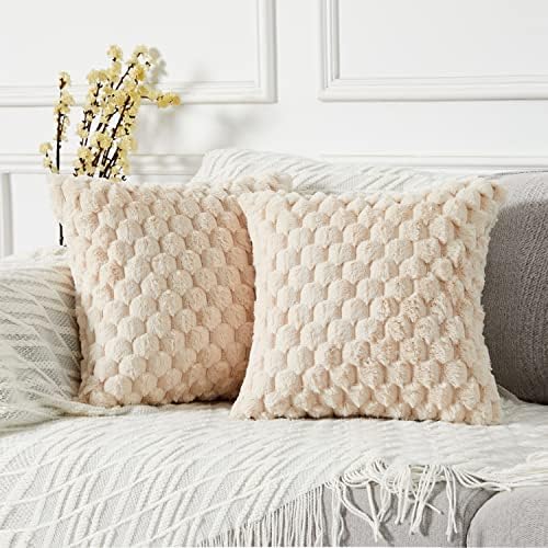 Yaertun Pack of 2 Super Soft Cozy Decorative Throw Pillow Covers Fuzzy Plush by YAERTUN