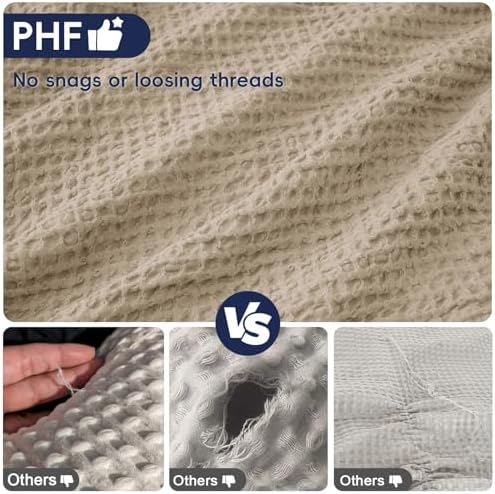 PHF Ultra Soft Waffle Pillow Shams King Size 20"x36", No Insert - Image 4