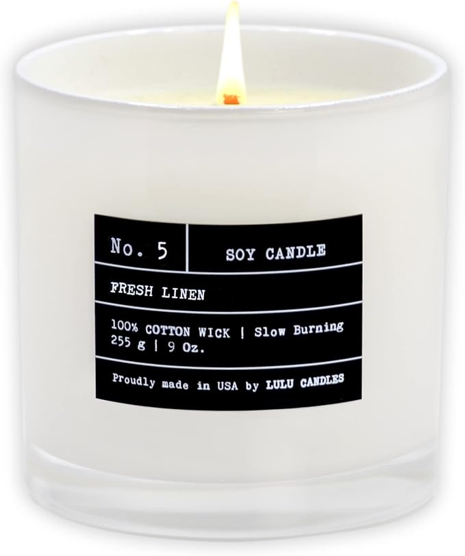Lulu Candles | Fresh Linen | Smells Clean & Crisp | Luxury Scented Soy Jar by LULUCANDLES