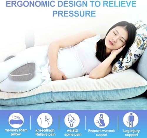 Knee Pillow for Side Sleepers Leg Memory Foam Pillow Side Sleeping Soothing - Image 2