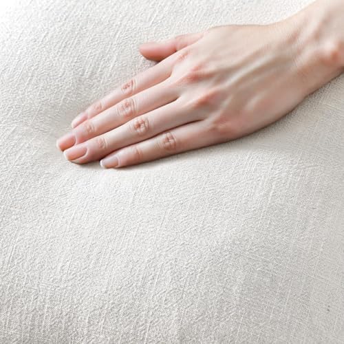MIULEE Boho Linen Fringe Decorative Euro Throw Pillow Covers White 26x26 - Image 3