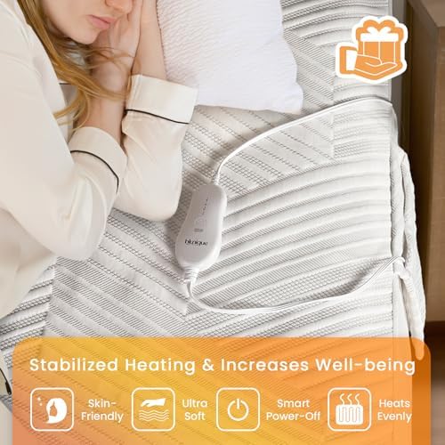 Electric Heated Mattress Pad Full Size Single Control Bed Warmer, Deep Pocket - Image 6