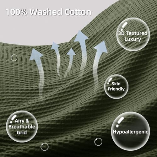 CHUFFED 100% Cotton Waffle Weave Pillowcases 2 Pack Standard Size, 20x26 Inches - Image 2