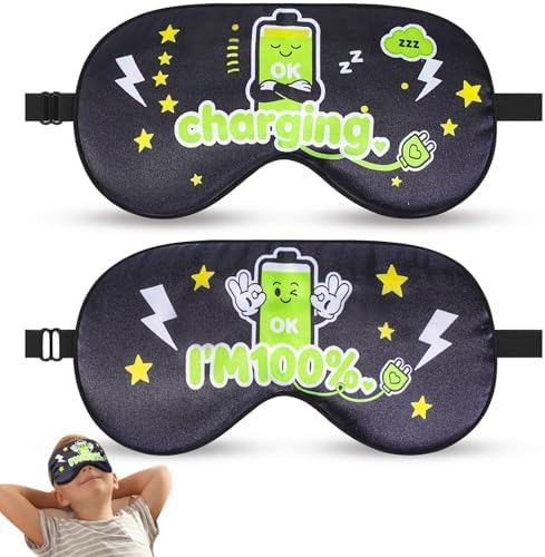 2 Pcs Boys Sleep Eye Mask, Guys Blackout Sleeping Silk Mask by knIykmr