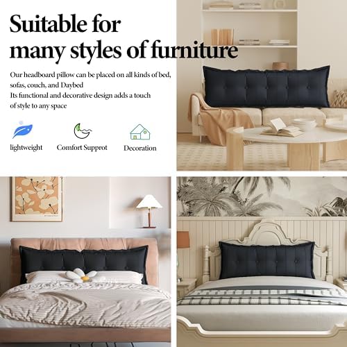 Daneey Large Headboard Pillow King Pillow Headboard Soft Daybed Pillows Bolster - Image 4
