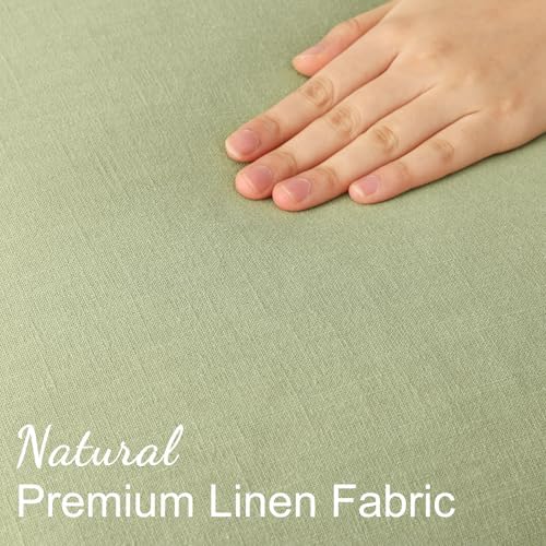decorUhome Fall Sage Green Linen Throw Pillow Covers 26x26 Set of 2 - Image 3