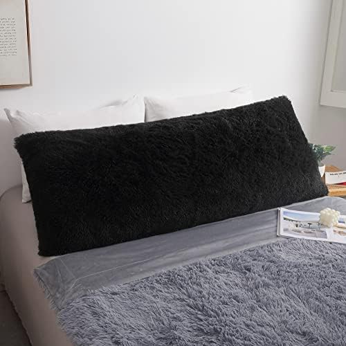 MEGO Luxury Fluffy Faux Fur Body Pillow Cover 20x54 by MEGO