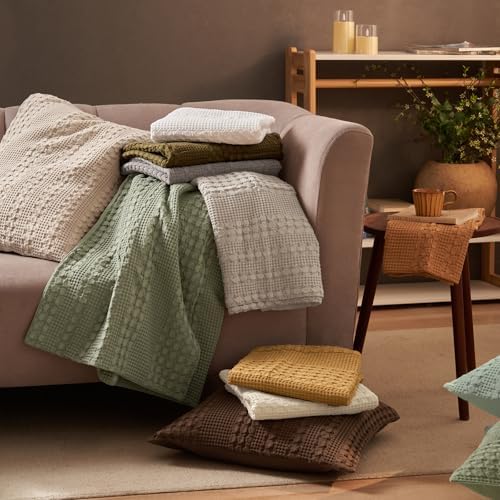 PHF Cotton Waffle Body Pillowcase 20" x 54", Dusty Sage, No Insert - Image 6