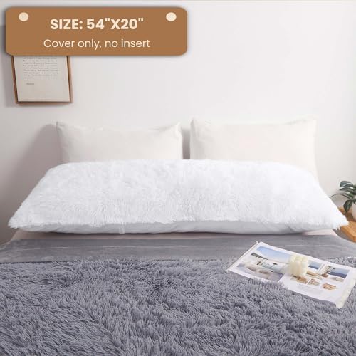 MEGO Luxury Fluffy Faux Fur Body Pillow Cover 20x54 - Image 3