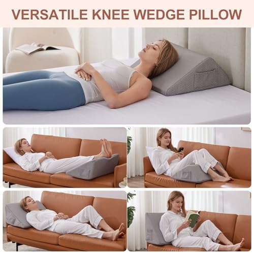 Bedluxe Knee Wedge Pillow, Memory Foam Leg Pillow Knee Pillow - Image 2