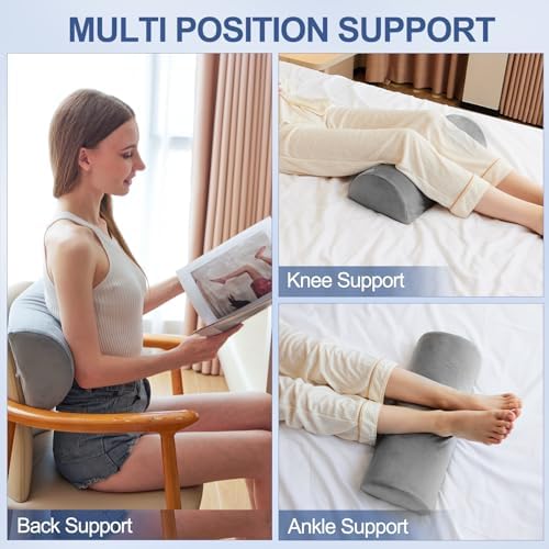 Knee Pillow for Back Sleeping, Memory Foam Bolster Pillow for Legs, Under Knee - Image 3