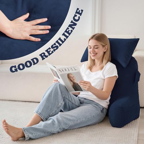 Reading Pillow for Bed, Back Pillow for Bed Sitting Up, Lumbar Support Pillow - Image 4