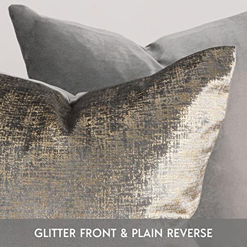 Phantoscope Pack of 2 Sparkling Velvet Geometric-Pattern Throw Decorative - Image 2