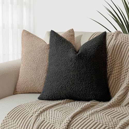 Foindtower Decorative Textured Boucle Throw Pillow Covers 24x24 Inch - Image 5