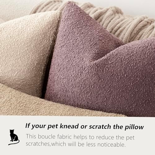 Foindtower Decorative Textured Boucle Throw Pillow Covers 22x22 Dark Purple - Image 4