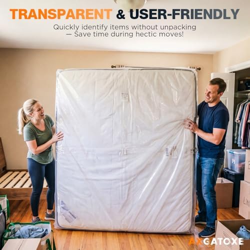 Axgatoxe Plastic Mattress Bag for Moving Storage, Queen Size - Image 5