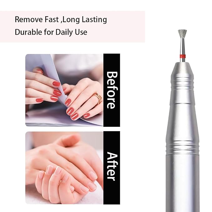 10pcs Inverted Cone Cuticle Drill Bits, Carbide Diamond Nail Bits - Image 4