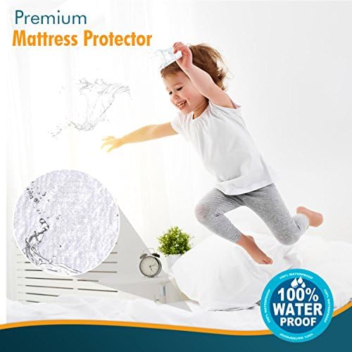 PlushDeluxe Waterproof Full Mattress Protector, Terry Cotton - Image 4
