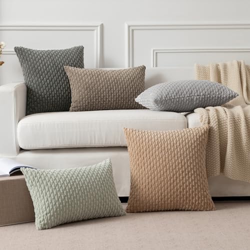 Kevin Textile Soft Corduroy 14"x24" Lumbar Pillow Cover 1 Pack, Light Brown - Image 7
