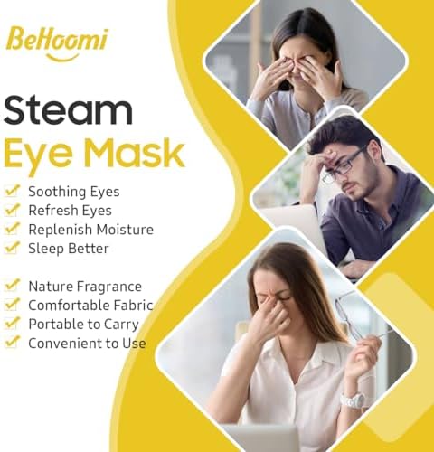 BeHoomi Steam Eye Mask, Self Heating Disposable SPA Warm Compress - Image 3