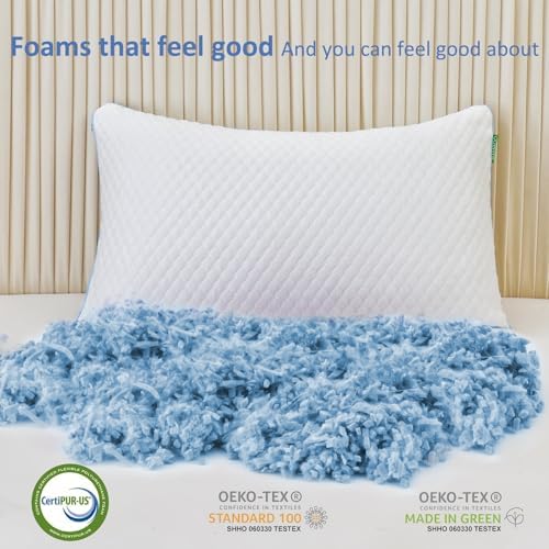 Shredded Memory Foam Pillows for Sleeping 2 Pack - Image 4