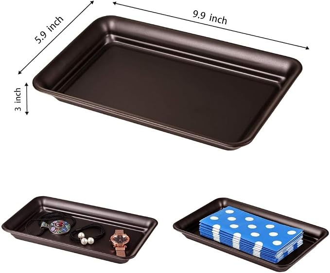 Vintage Farmhouse Decor Metal Vanity Tray, Countertop Guest Hand Towel Storage - Image 3