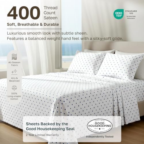 California Design Den Soft 100% Cotton Sateen Twin XL Bed Sheets Set - Image 2