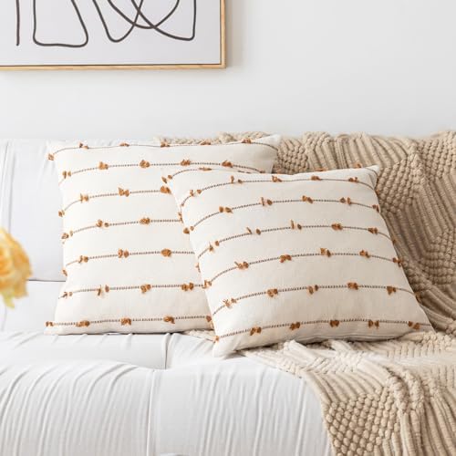 YEENAASY Boho Throw Pillow Covers 16x16 Set of 2 Farmhouse Pillow Cases - Image 6