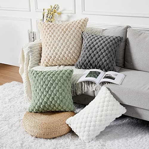 Yaertun Pack of 2 Super Soft Cozy Lumbar Decorative Throw Pillow Covers Fuzzy - Image 5
