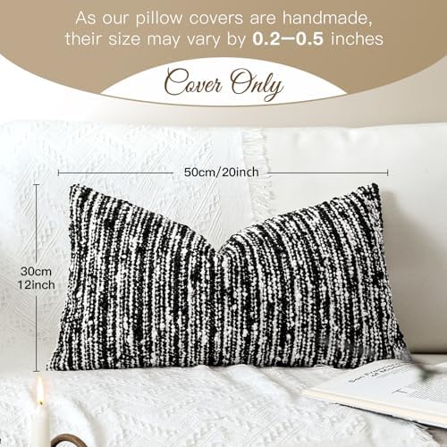 Artscope Lumbar Throw Pillow Cover 12x20 Super Thick Body Pillow Cover - Image 5