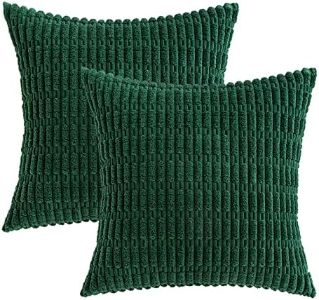 MIULEE Christmas Euro Sham Decorative Throw Pillow Covers 26x26 Dark Green Pack - Image 6