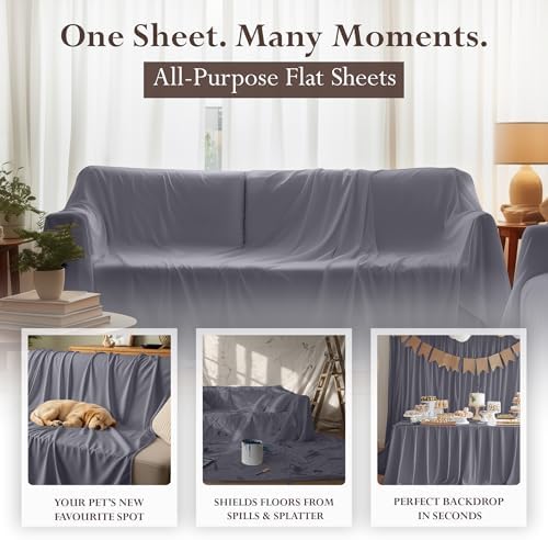 Full Size Flat Sheet Only, Ultra Soft & Breathable Hotel Sheets - Image 5