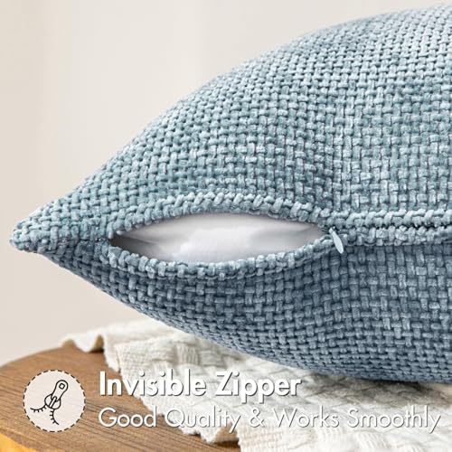 MIULEE Decorative Couch Throw Pillow Covers 18x18 Inch Light Blue 2 Pack - Image 5