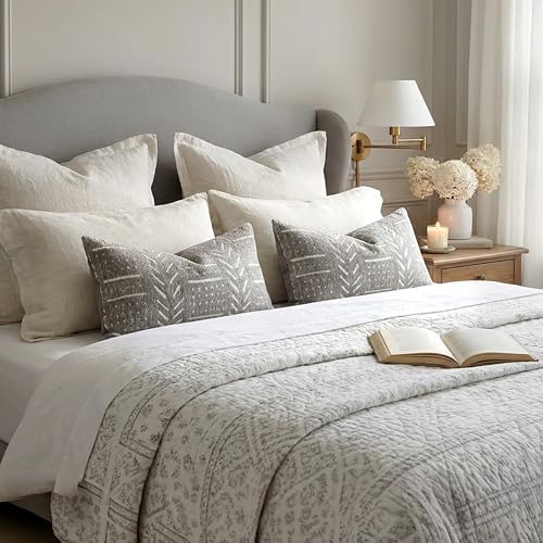 BlissBlush Decorative Lumbar Pillow Covers 12x20 Set of 2, Light Gray Soft - Image 7